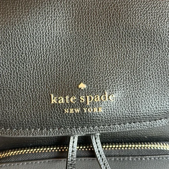 NWOT Kate Spade Black Leather Small Backpack Purse & Wallet combination Bag - Picture 2 of 14